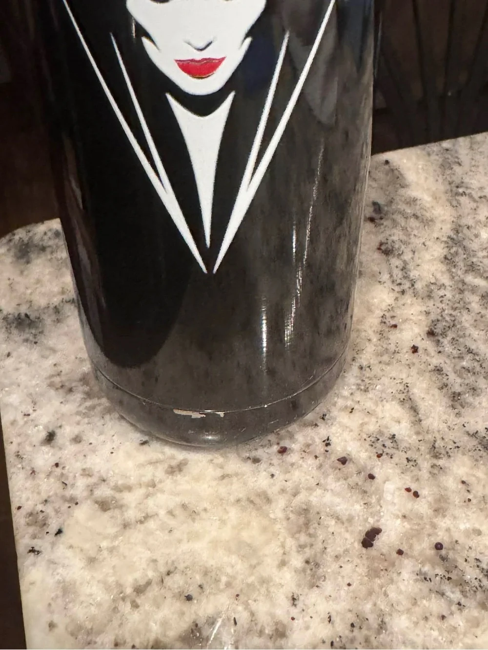 Disney Black Maleficent Stainless Steel Water Bottle with White and Red Artwork